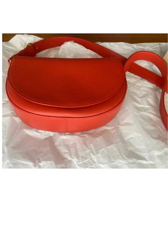 EUC Cuyana Half-Moon Shoulder Bag in Blood Orange - Picture 7 of 11